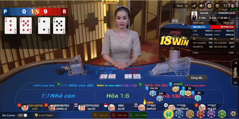 Cược Player với mức thưởng 1:1 là cửa cược nhiều khách hàng lựa chọn